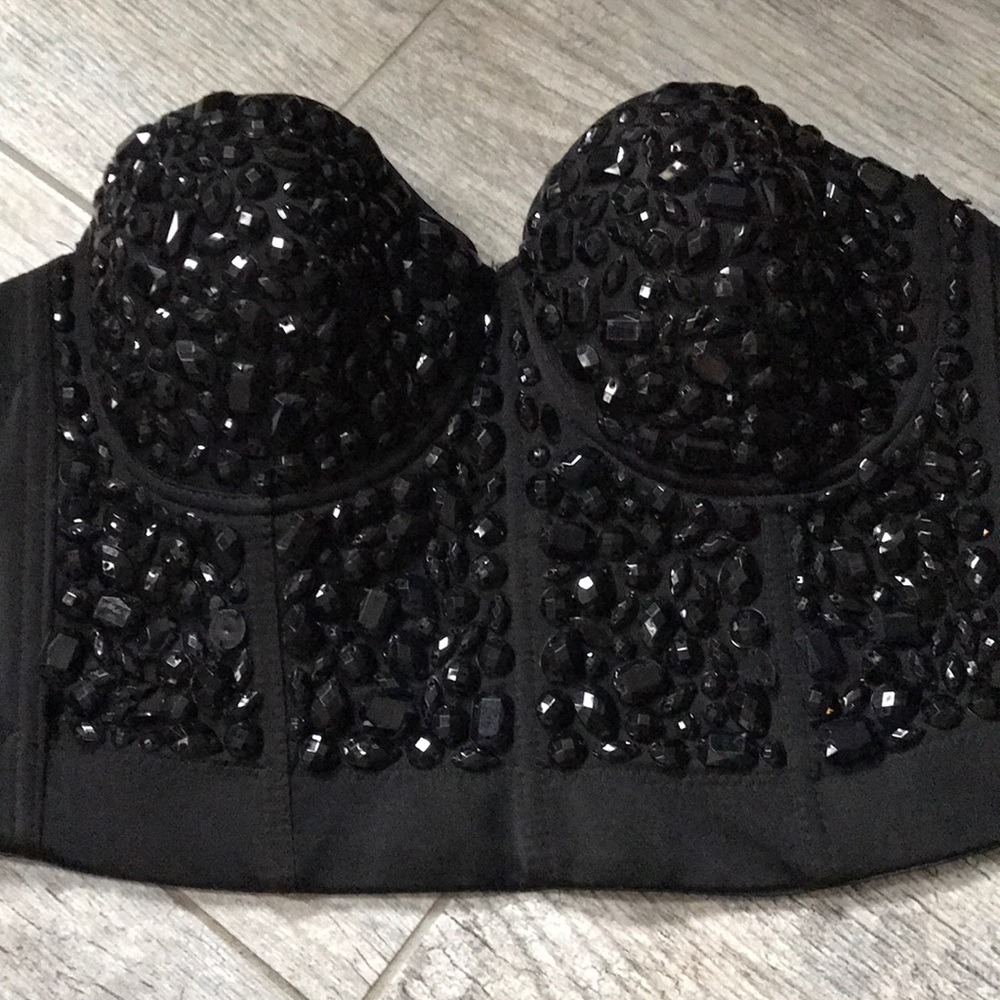 Gently Used Crop Crystal Corset